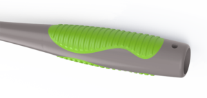 Custom overmolded plastic rubber handle